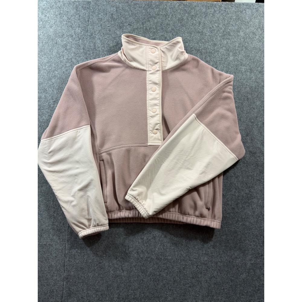 Athleta Overlook Microfleece Pullover Sweatshirt Sandstone Pink Mauve Size M